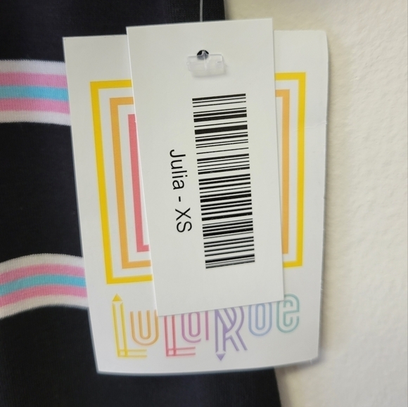 Lularoe Julia striped midi dress Black XS - Picture 5 of 7